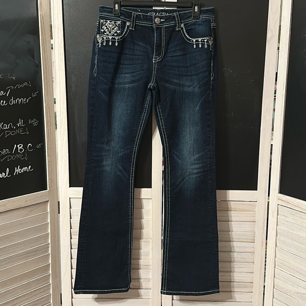 Grace Denim Jeans with Embellished Pockets